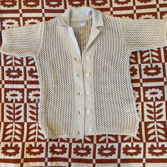 Frank and Oak Crochet Camp Collar Knit Shirt - Picture 3 of 5
